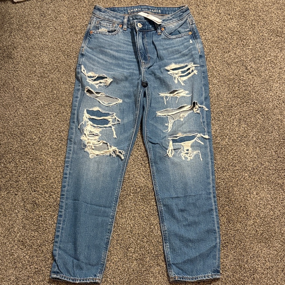 American Eagle Blue Denim Mom Jeans